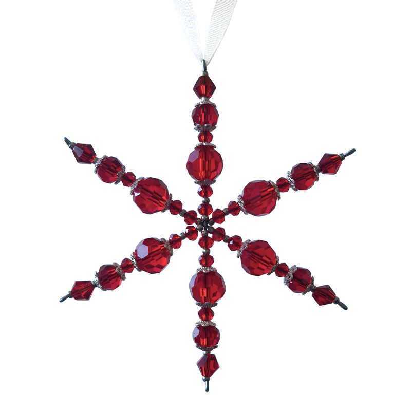 Red crystal snowflakes,Crystal decoration,christmas decoriation KMC84011