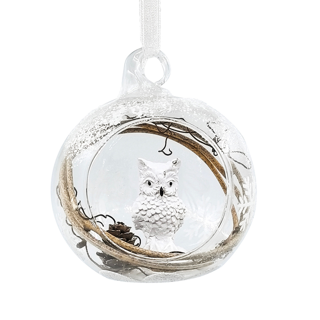 Christmas glass ball with resin decoration inside，Christmas decoration KMB86006