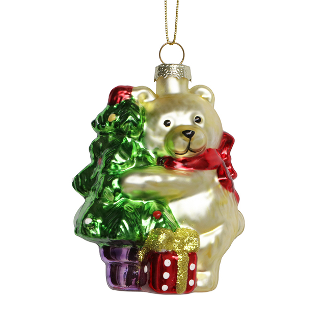 Glass bear ornament, glass toys, Christmas decoration KMT81057