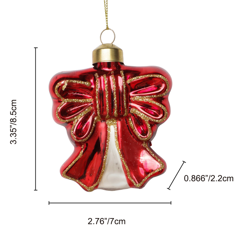 Christmas glass toys, glass bowknot ornament , Christmas decoration KMT81070