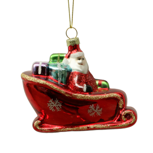 Glass Santa, Christmas glass toys, Christmas decoration KMT81068