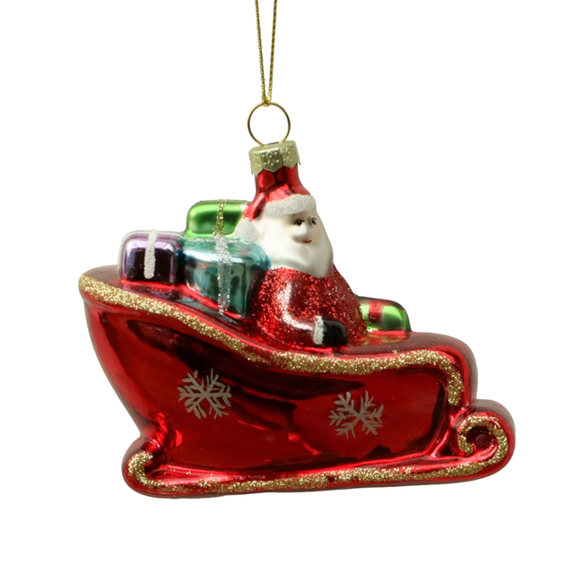 Glass Santa, Christmas glass toys, Christmas decoration KMT81068