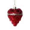 Christmas painted heart-shape glass toy,can be opened,Christmas decoration
