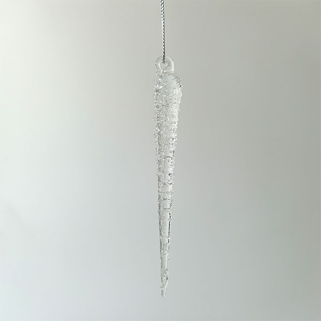 Glass icicle with glitter,Christmas decoration KMI82004