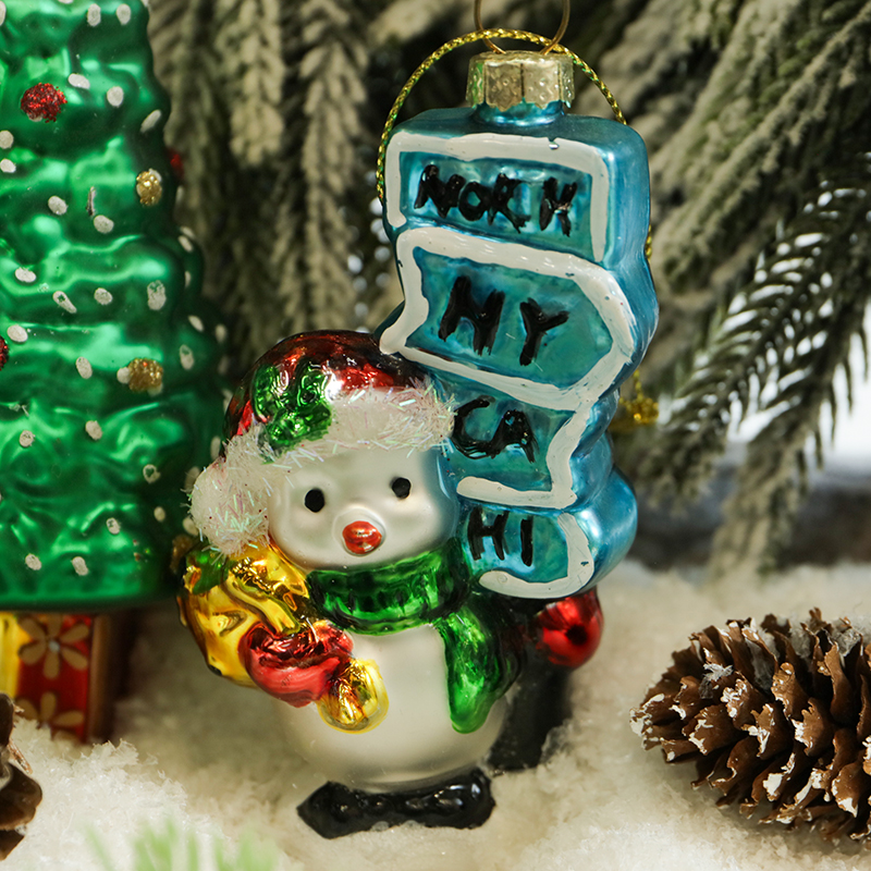 Christmas ornament, glass toy, glass Penguin,Christmas decoration KMT81051