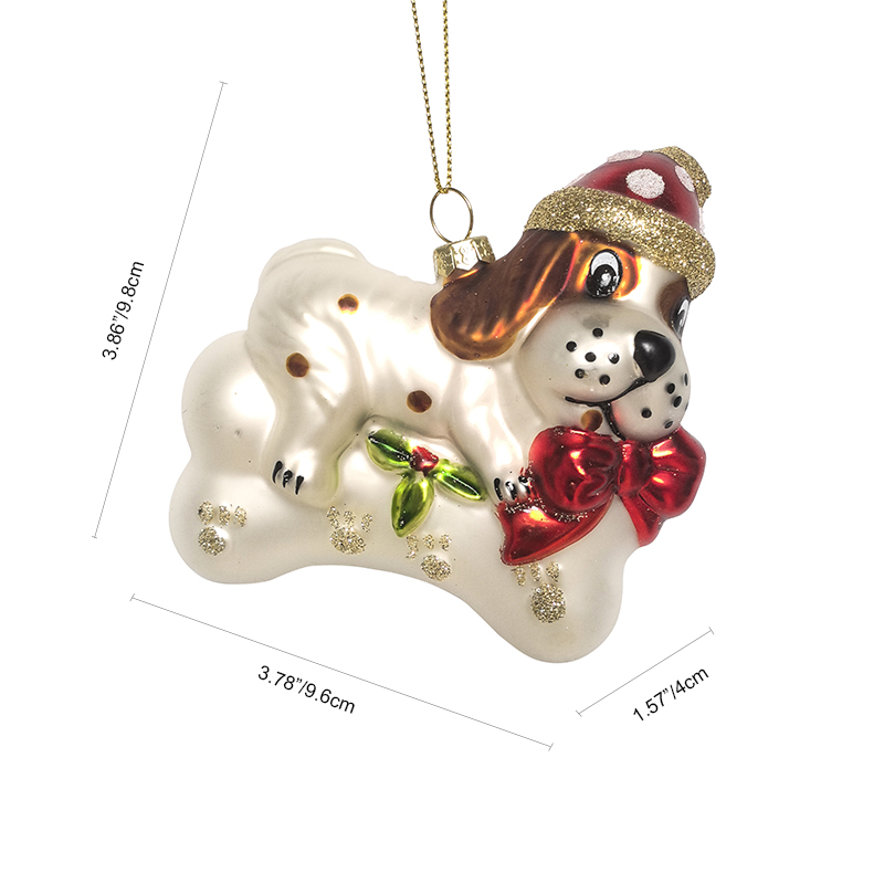 Glass dog ornament, Christmas glass toys, Christmas decoration KMT81015
