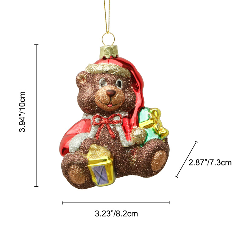 The glass bear ornament, Christmas glass toys, Christmas decoration KMT81044