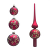 Glass ball set,painted ball, glass top tree ornaments, Christmas decorations KMB88002