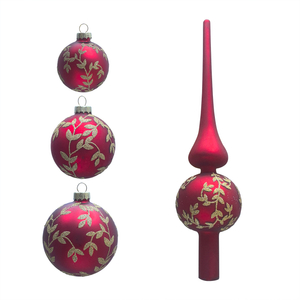 Glass ball set,painted ball, glass top tree ornaments, Christmas decorations KMB88002