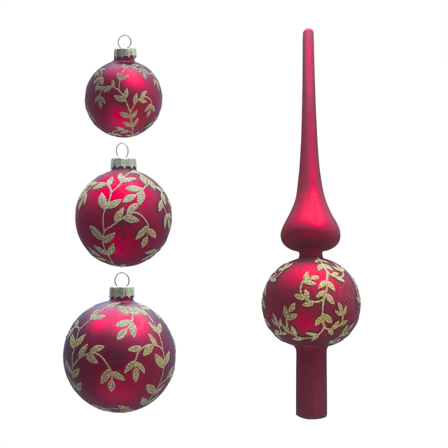 Glass ball set,painted ball, glass top tree ornaments, Christmas decorations KMB88002
