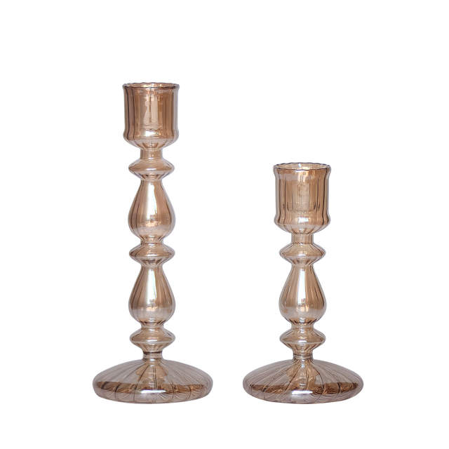 Glass decoration, glass candle holder, glass candlestick KMC60001