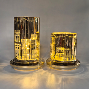 Glass Christmas tree with led lights, glass decoration with LED lights, Christmas decoration KML81027