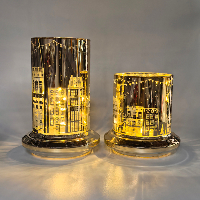 Glass Christmas tree with led lights, glass decoration with LED lights, Christmas decoration KML81027