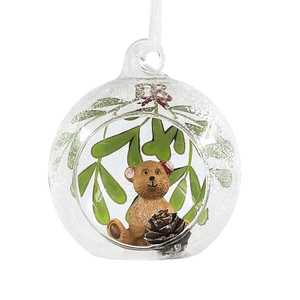Christmas glass ball with resin decoration inside，Christmas decoration KMB86004