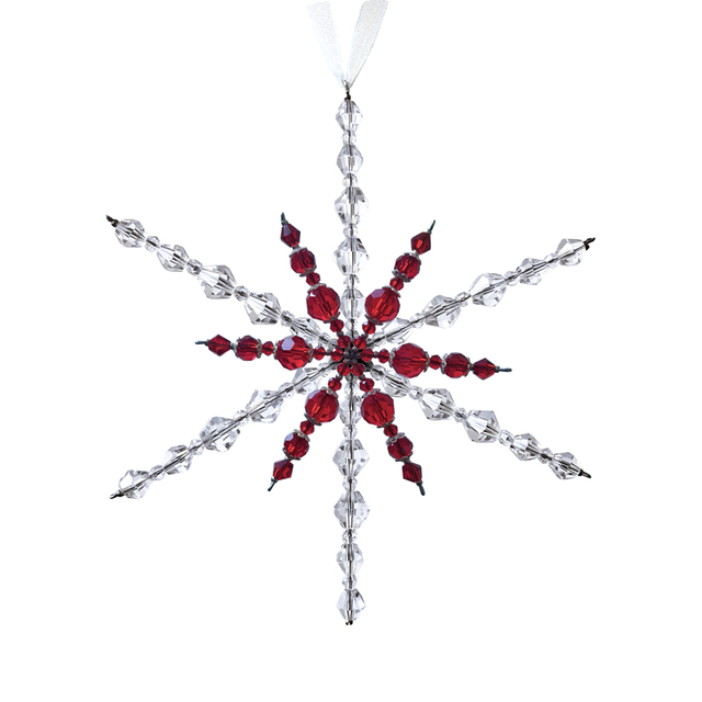 Red crystal snowflakes,Crystal decoration,christmas decoriation KMC84012