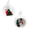 Christmas glass ball with resin decoration inside，Christmas decoration KMB86011